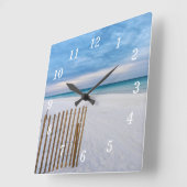 ビーチフェンスモーニングデスティンフロリダウォールクロック スクエア壁時計 (傾斜)