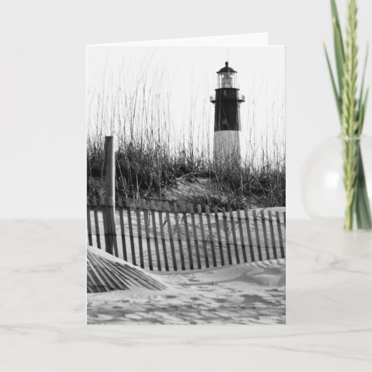 ビーチフェンス及び灯台 カード (正面)