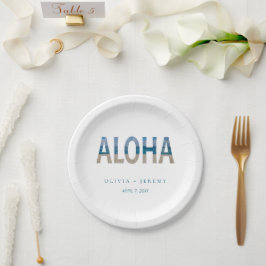 ビーチフォトアロハハワイ行き先結婚式 ペーパープレート