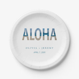 ビーチフォトアロハハワイ行き先結婚式 ペーパープレート