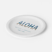 ビーチフォトアロハハワイ行き先結婚式 ペーパープレート (アングル)