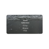 ビーチフォトウェーブウォーターサンディブラウン文字テンプレート ラベル (正面)