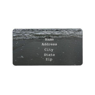 ビーチフォトウェーブス水砂茶文字テンプレート ラベル