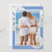 ビーチフォトコーンフラワーブルーサンドドルトロピカル 招待状 (裏面)