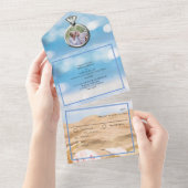 ビーチフォトデスティネーションウェディングオールインワン オールインワン招待状 (貼ってはがせる)