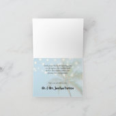 ビーチフォトパームストリングラ結婚イツありがとう サンキューカード (内部)