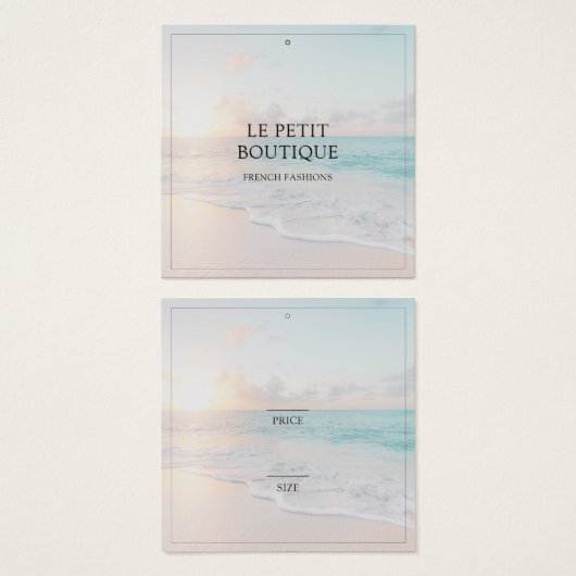 ビーチフォトブティックアパレル表示価格ラベル (正面&裏面)