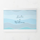 ビーチフォトブルー結婚ズ 三つ折り招待状 (カバー)