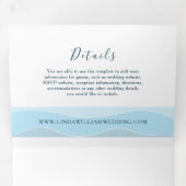 ビーチフォトブルー結婚ズ 三つ折り招待状 (内部最初)