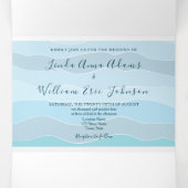 ビーチフォトブルー結婚ズ 三つ折り招待状 (内部中)