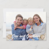 ビーチフォトホリデーシーズアンドグリーティングクリスマス シーズンカード (正面)