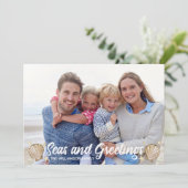 ビーチフォトホリデーシーズアンドグリーティングクリスマス シーズンカード (スタンド正面)