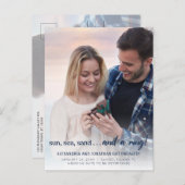 ビーチフォト婚約発表葉書 案内ポストカード (正面/裏面)