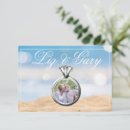 ビーチフォト宛先ウェディング サンキューカード