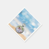 ビーチフォト宛先ウェディング スタンダードカクテルナプキン (角)