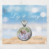 ビーチフォト宛先ウェディング スパークリングワインラベル (シングルラベル)