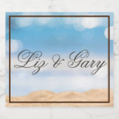 ビーチフォト宛先ウェディング ビールラベル (シングルラベル)