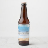 ビーチフォト宛先ウェディング ビールラベル (正面)