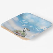 ビーチフォト宛先ウェディング ペーパープレート (傾斜あり)