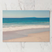 ビーチフォト海ブルーシーニック紙ランチョンマット ペーパーパッド (正面)