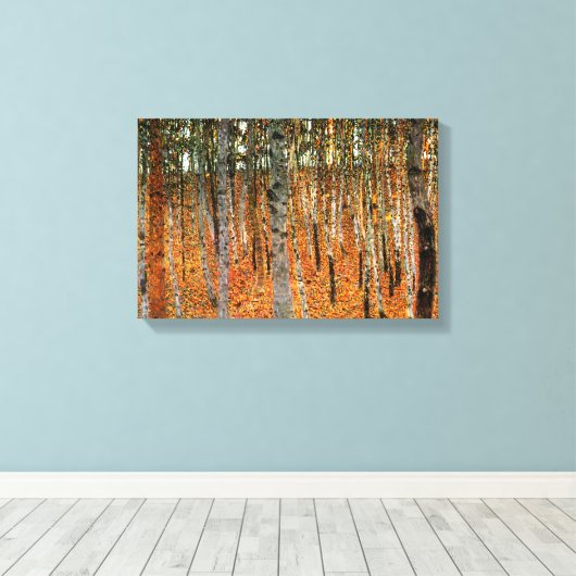 ビーチフォレストバイグスタフクリムトファインアートダブルパネル キャンバスプリント (インサイチュ (ウッドフロア))