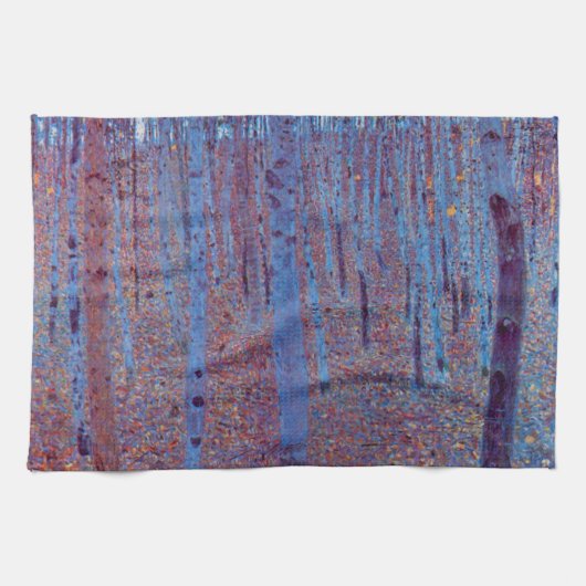 ビーチフォレストバイグスタフクリムトヴィンテージアールヌーボー キッチンタオル (横)