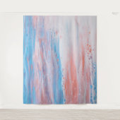 *~*ビーチフォームパステル抽象芸術ターコイズピーチ タペストリー (正面)