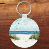 ビーチフットプリント&シーシェルズキーチェーン キーホルダー (裏面)