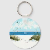 ビーチフットプリント&シーシェルズキーチェーン キーホルダー (裏面)