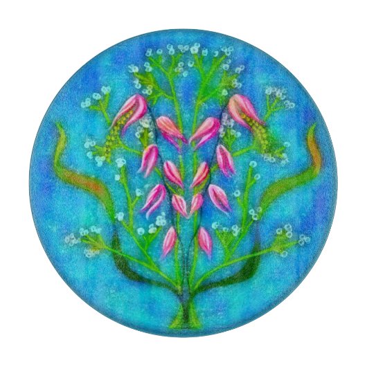 ビーチフラワーアクリル絵を描ズ カッティングボード (正面)