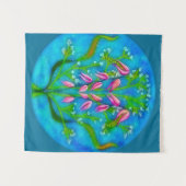 ビーチフラワーアクリル絵を描ズ タペストリー (正面(横))