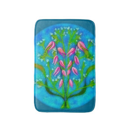 ビーチフラワーアクリル絵を描ズ バスマット