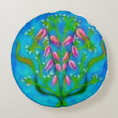 ビーチフラワーアクリル絵を描ズ ラウンドクッション (裏面)