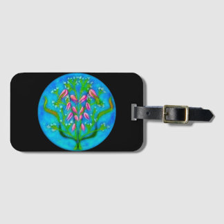 ビーチフラワーアクリル絵を描ズ ラゲッジタグ