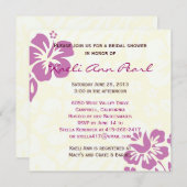 ビーチフラワーズブライダルシャワー – 紫 招待状 (正面/裏面)