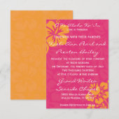 ビーチフラワーズ-アザレア/オレンジ 招待状 (正面/裏面)