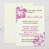 ビーチフラワーズ ブライダルシャワー - ライラック 招待状 (正面/裏面)