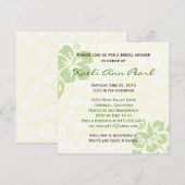 ビーチフラワーズ ブライダルシャワー - 緑 招待状 (正面/裏面)