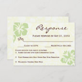 ビーチフラワーズRSVP -緑 出欠カード (正面/裏面)