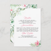 ビーチフラワー結婚ズ情報ゲストカード エンクロージャーカード (正面/裏面)