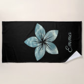 ビーチフランジパニ花カスタムビーチタオル ビーチタオル (正面)