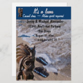 ビーチフリップフロップサンダルルアウ(ハワイ式宴会) 招待状 (正面/裏面)