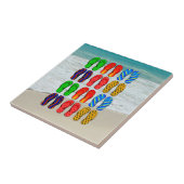 ビーチフリップフロップスバケーションおもしろい タイル (側面)