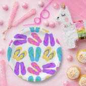 ビーチフリップフロップパターンパーティー紙プレート ペーパープレート (パーティー)