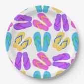ビーチフリップフロップパターンパーティー紙プレート ペーパープレート (正面)