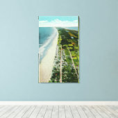 ビーチフロントの空中表示 キャンバスプリント (インサイチュ (ウッドフロア))