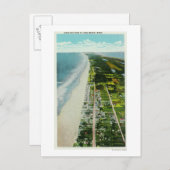 ビーチフロントの空中表示 ポストカード (正面/裏面)
