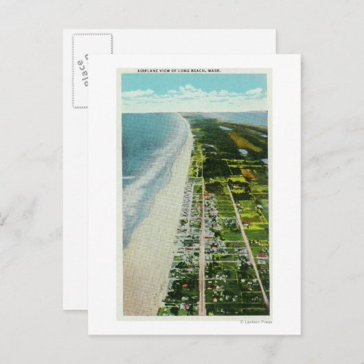 ビーチフロントの空中表示 ポストカード (正面/裏面)