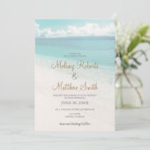 ビーチフロントシーサイドビーチをテーマ結婚にした 招待状 (スタンド正面)