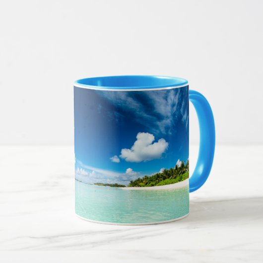 ビーチフロントモルディブインディアン海マグ マグカップ (正面右)